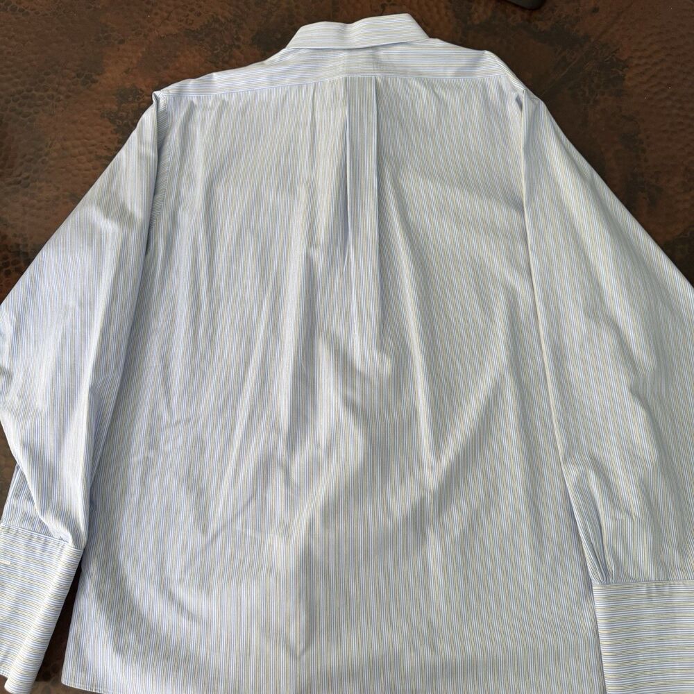 Brooks Brothers Dress Shirt Mens XXL 18-36 Blue French Cuff 346 Slim Fit Cotton - Picture 5 of 7